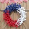 4th of July Wreath for Front Door, Handmade Patriotic Red White Blue Fourth of July Wreath Decorations